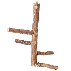 Oiseau De Compagnie Perroquet Support De Support De Perche En Bois Naturel Meulage L 15x35cm