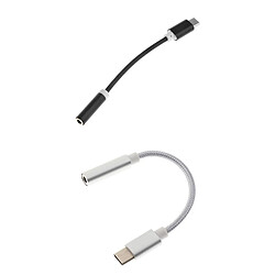 2x USB Type C À 3.5mm Connecteur AUX Cordon Audio Câble Adaptateur