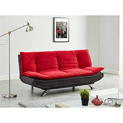 Vente-Unique Canapé convertible clic-clac en tissu DEMIDO III - Bicolore rouge et anthracite