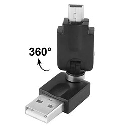 Wewoo Adaptateur noir USB 2.0 AM vers Mini USB pivotant sur 360 degrés