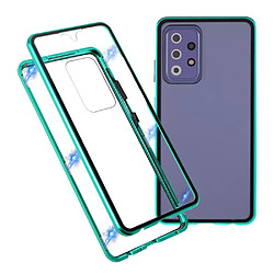 Coque en métal Couverture du cadre d'adsorption magnétique vert pour votre Samsung Galaxy A52 4G/5G