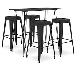 vidaXL Ensemble de bar 5 pcs Noir