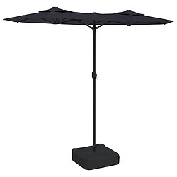 vidaXL Parasol de jardin à double tête avec LED noir 316x240 cm