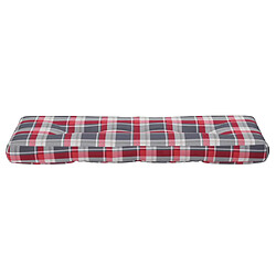 Acheter vidaXL Coussin de palette motif à carreaux rouge 120x40x12 cm tissu