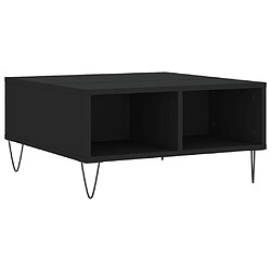 vidaXL Table basse noir 60x60x30 cm bois d'ingénierie