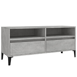 Maison Chic Meuble TV scandinave - Banc TV pour salon gris béton 100x34,5x44,5 cm bois d'ingénierie -MN91604