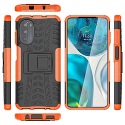 Htdmobiles Coque pour Motorola Moto G52 4G / G82 5G - housse etui rigide anti choc + verre trempe - ORANGE