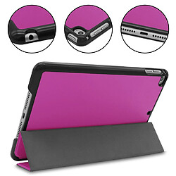 Etui en PU réveil automatique/sommeil triples basculement de la béquille violet pour votre Apple iPad mini (2019) 7.9 pouces/mini 4