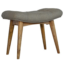 Artisan Furniture Banc courbé en tweed gris rembourré, couloir, salon