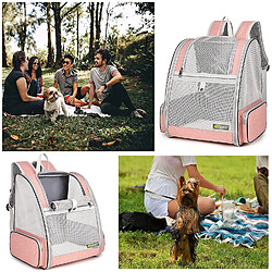 Avis Universal Porte-sac à dos pour animaux de compagnie pour chiens et chatons, design ventilé, harnais (rose)