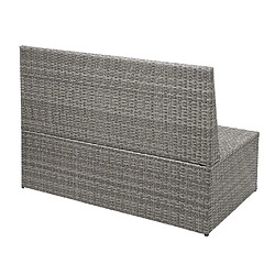 Avis Decoshop26 Canapé 2 places en polyrotin gris banquette de jardin lounge 120cm avec coussins gris foncé 04_0004190