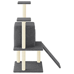 Helloshop26 Arbre à chat meuble tour grimper jouet grattage grattoir escalade plateforme avec griffoirs en sisal foncé 110 cm gris 02_0022642