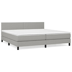 vidaXL Sommier à lattes de lit avec matelas Gris clair 200x200cm Tissu