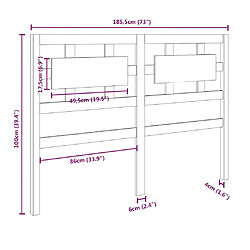 vidaXL Tête de lit 185,5x4x100 cm Bois massif de pin pas cher