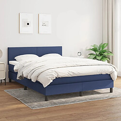 Maison Chic Lit Adulte - Lit simple Lit à sommier tapissier avec matelas moelleux - Meuble de Chambre - Bleu 140x200 cm Tissu -MN18220