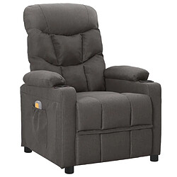 vidaXL Fauteuil de massage Gris foncé Tissu