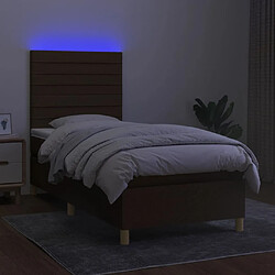 Avis vidaXL Sommier à lattes de lit et matelas et LED Marron foncé 90x190cm