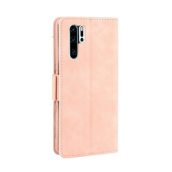 Acheter Wewoo Housse Coque Étui en cuir à motif peau de veau style portefeuille pour Huawei P30 Proavec fente carte séparée rose