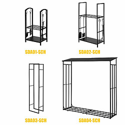 SoBuy SDA01-SCH Porte Bûches Serviteur de Cheminée avec 4 Outils Ensemble d‘outils pour Intérieur Extérieur pas cher