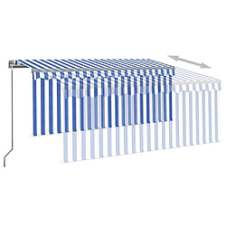 Acheter Maison Chic Auvent manuel rétractable,Store manuel de porte et store et LED 3x2,5 m Bleu et blanc -GKD25511