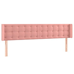 vidaXL Tête de lit avec oreilles Rose 183x16x78/88 cm Velours