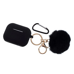 Coque en silicone avec boucle boule velue noir pour votre Apple AirPods Pro