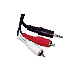 CABLE JACK 3,5MM.MALE/2X RCA-MALE, 1,5MT POUR TV AUDIO TELEPHONIE - 143285