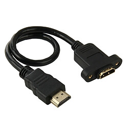 Wewoo Câble adaptateur HDMI Type A Mâle vers HDMI A Femelle avec 2 trous de vis, Longueur: 30cm