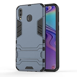 Wewoo Coque antichoc PC + TPU pour Galaxy M20, avec support (bleu marine)