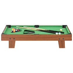 vidaXL Mini table de billard 3 pieds 92x52x19 cm Marron et vert