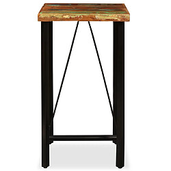 vidaXL Table de bar Bois de récupération massif 60x60x107 cm