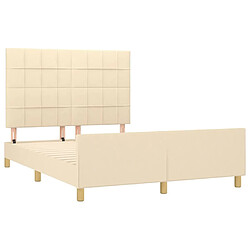 Acheter Maison Chic Lit adulte - Cadre Structure de lit avec tête de lit Contemporain Crème 140x190 cm Tissu -MN43199