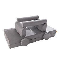 MEOWBABY Canapé pour Enfants, Sofa Velours, Gris pas cher