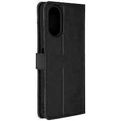 Avizar Étui pour Oppo A38 Design Vintage Clapet Portefeuille Support Vidéo Noir