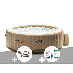 Kit spa gonflable Intex PureSpa Sahara rond Bulles 4 places + Kit d'entretien + Kit traitement brome