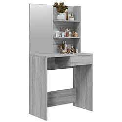 Avis vidaXL Coiffeuse avec miroir Sonoma gris 74,5x40x141 cm