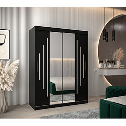 Abiks Meble Armoire YORK 1 À Portes Coulissantes 200/150/62 2 Portes (Noir/Noir)