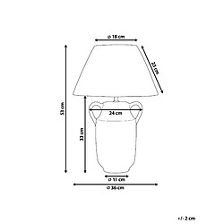 Avis Beliani Lampe à poser en céramique vert et blanc 53 cm LIMONES