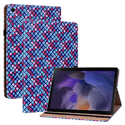 Etui en PU texture tissée multicolore antichoc avec support et porte-cartes bleu pour votre Samsung Galaxy Tab A8 10.5 (2021)