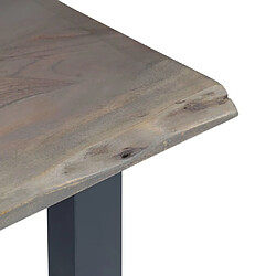 Avis vidaXL Table console Gris 115 x 35 x 76 cm Bois d'acacia massif et fer