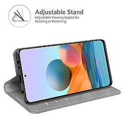 Etui en PU Toucher cutané auto-absorbé avec support gris pour votre Xiaomi Redmi Note 10 Pro