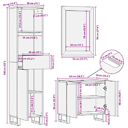 vidaXL Ensemble de meubles de salle de bain 3 pcs bois massif d'acacia pas cher