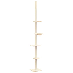 vidaXL Arbre à chat du sol au plafond Crème 263,5-289,5 cm