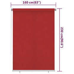 vidaXL Store roulant d'extérieur 160x230 cm Rouge PEHD pas cher