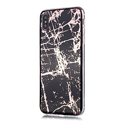 Coque en TPU motif marbre or rose imd noir pour votre Apple iPhone XS/X 5.8 pouces