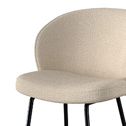 Acheter Rendez Vous Deco Chaise de bar Groom en tissu bouclé beige 66 cm (lot de 2)