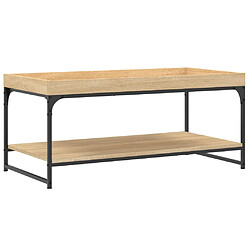 vidaXL Table basse chêne sonoma 100x49x45 cm bois d'ingénierie