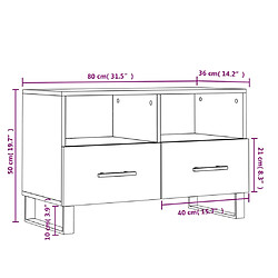 vidaXL Meuble TV Noir 80x36x50 cm Bois d'ingénierie pas cher