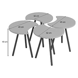 Helloshop26 Set de 4 Tables basses emboîtables 48 x 77 x 77 cm blanc / effet bois 03_0008526