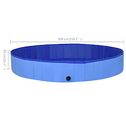 vidaXL Piscine pliable pour chiens Bleu 300x40 cm PVC pas cher